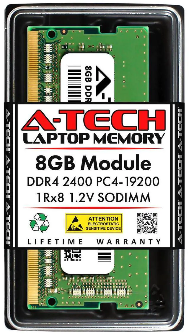 Main image of 8GB DDR4 PC4-19200 SODIMM Replacement for Micron MTA8ATF1G64HZ-2G3H1 Memory RAM
