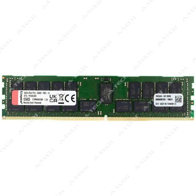 Main image of (NOT FOR HOME PC!) Kingston 32GB DDR4-2666 PC4-21300 2Rx4 ECC RDIMM Server Memory RAM KTD-PE426/32G