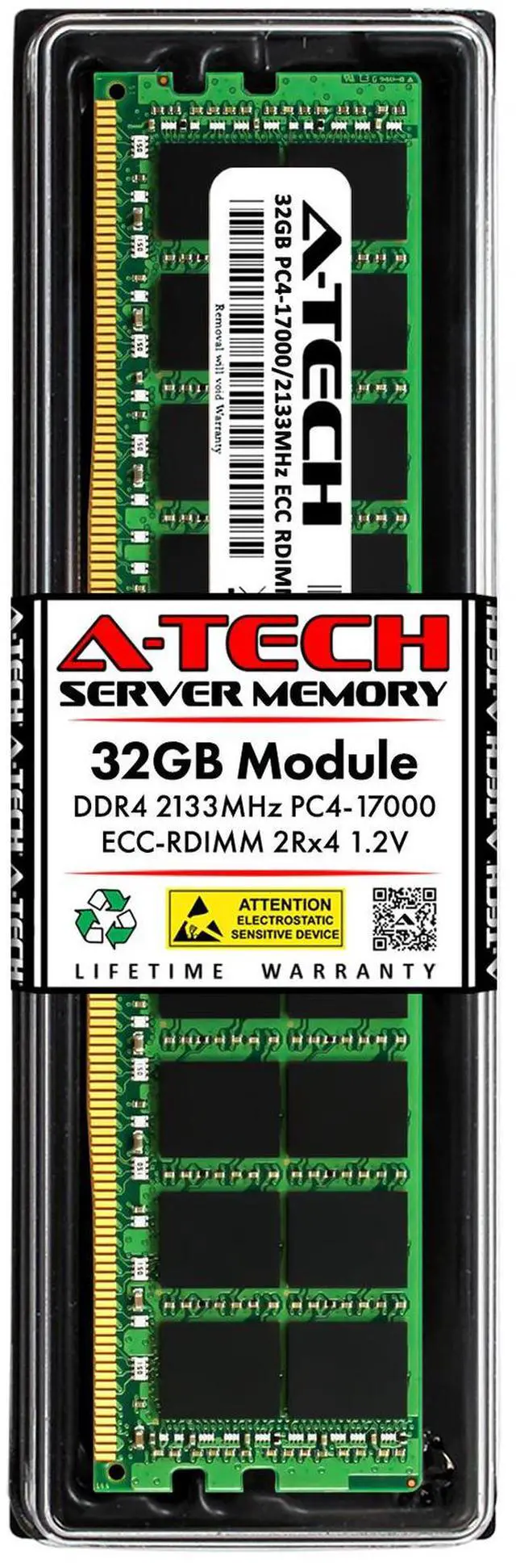 Main image of (NOT FOR HOME PC!) 32GB DDR4 PC4-17000R ECC RDIMM (Replacement for HP 752370-091) Server Memory RAM