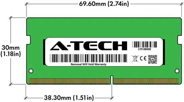 Alt view image 3 of 7 - 8GB DDR4 PC4-25600 SODIMM Replacement for Micron MTA4ATF1G64HZ-3G2B2 Memory RAM