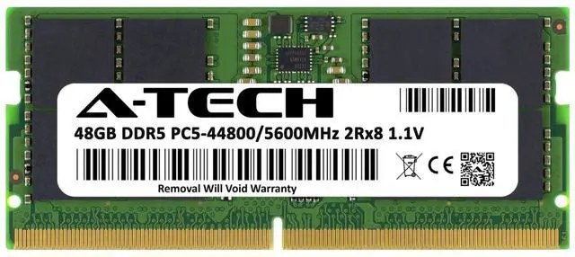 Alt view image 2 of 7 - 48GB DDR5 PC5-44800 SODIMM (Replacement for Crucial CT2K48G56C46S5) Memory RAM