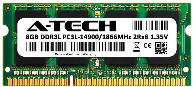 Alt view image 2 of 2 - 8GB DDR3 PC3-14900 SODIMM (Replacement for Crucial BLS8G3N18AES4) Memory RAM