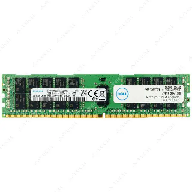 Main image of Dell 32GB 2Rx4 DDR4-2400 RDIMM SNPCPC7GC/32G A8711888 CPC7G Server Memory RAM 1x
