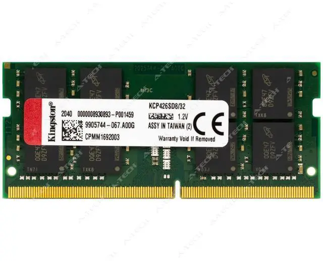 Main image of Kingston 32GB DDR4 2666 MHz PC4-21300 2Rx8 SODIMM Laptop Memory RAM KCP426SD8/32