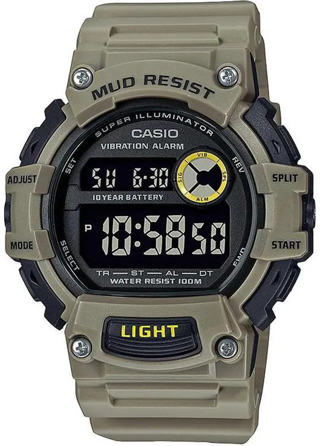 Main image of Casio Men's Quartz Date Indicator Green Resin Band 48.5mm Watch TRT110H-5BV