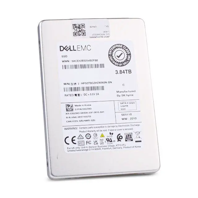 Alt view image 4 of 7 - Dell/SK Hynix SE5110 3.84TB HFS3T8G3H2X069N SATA 6Gb/s 3D TLC 1 DWPD 2.5" SSD