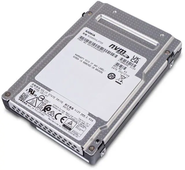 Alt view image 7 of 7 - Kioxia CD6-V 3.2TB KCD6XVUL3T20 PCIe Gen 4.0 x4 8GB/s 3D TLC U.3 NVMe 2.5" SSD