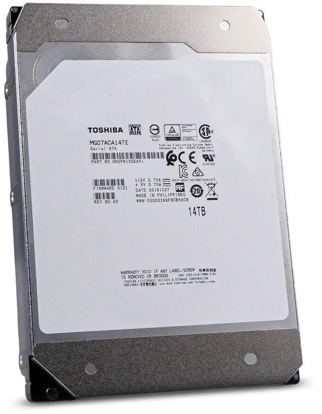 Alt view image 4 of 7 - Toshiba MG07 14TB MG07ACA14TE 7.2K RPM SATA 6Gb/s 512e 3.5" Enterprise HDD
