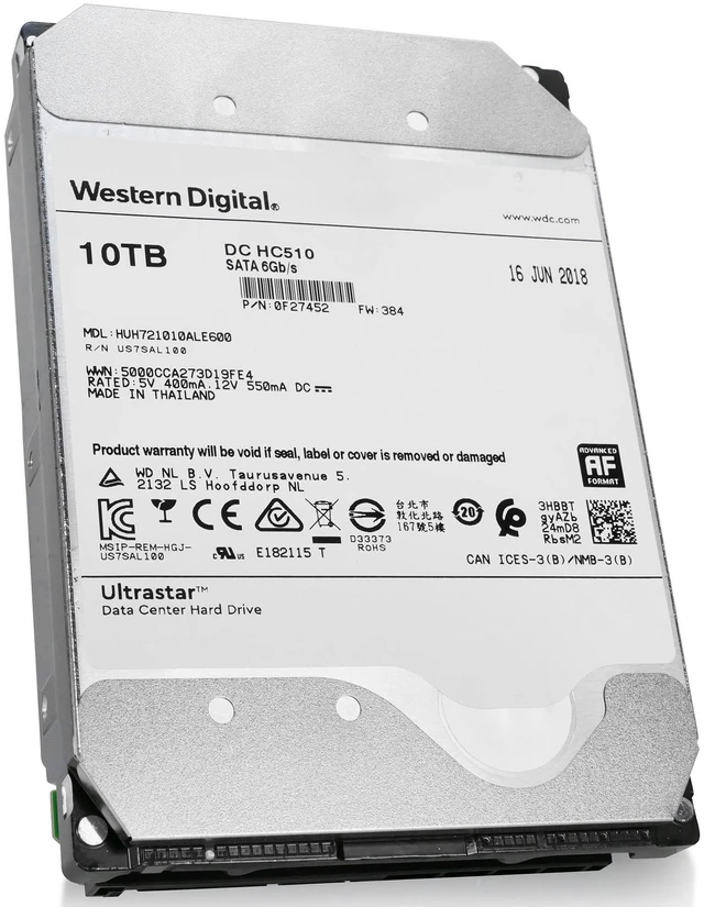 Alt view image 5 of 7 - WD Ultrastar DC HC510 10TB HUH721010ALE600 0F27452 7.2K RPM SATA 6Gb/s 3.5" HDD