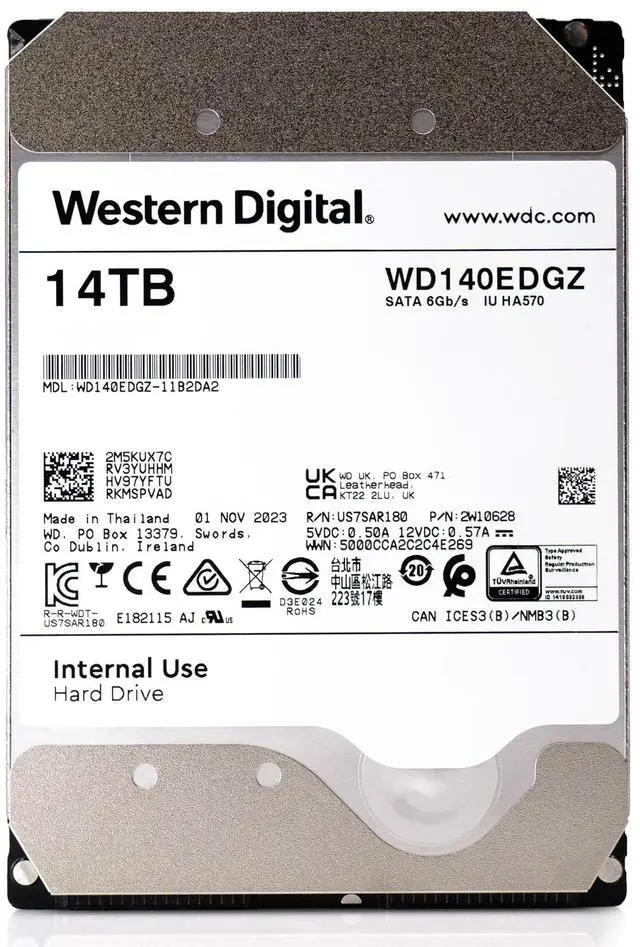 Alt view image 3 of 7 - Western Digital 14TB WD140EDGZ 7.2K RPM SATA 6Gb/s 512e 3.5" Enterprise HDD
