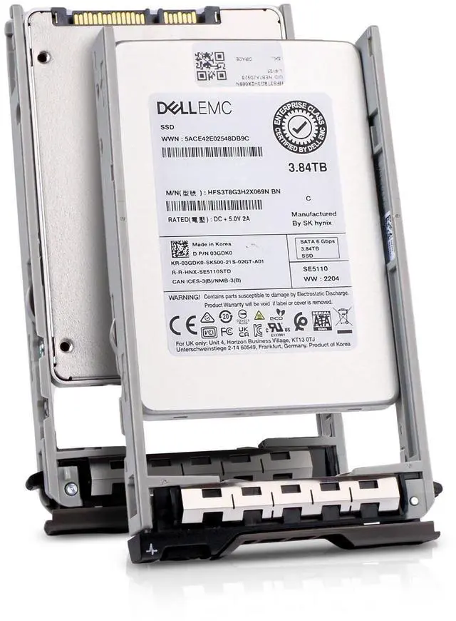 Main image of Dell 3.84TB SATA 6Gb/s 3D TLC 1 DWPD 2.5" Read Intensive SSD 400-BDQM G13