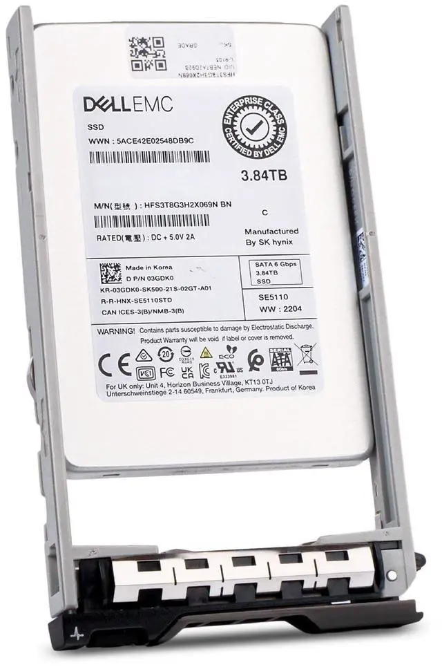 Alt view image 4 of 7 - Dell 3.84TB SATA 6Gb/s 3D TLC 1 DWPD 2.5" Read Intensive SSD 400-BDQM G13