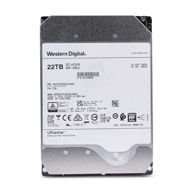 Alt view image 3 of 7 - (NOT FOR HOME PC!) WD DC HC570 22TB WUH722222AL5204 0F48052 7.2K RPM SAS 12Gb/s 512e 3.5" HDD