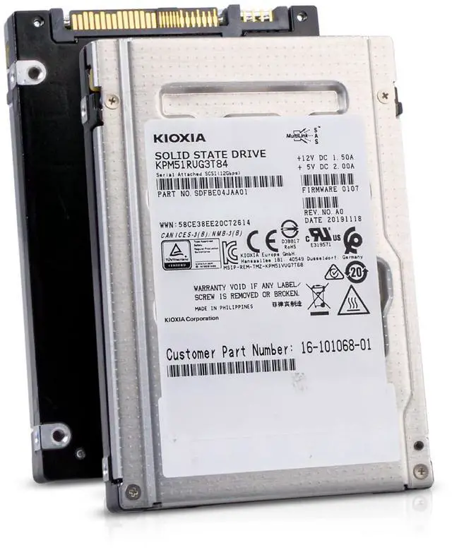 Main image of (NOT FOR HOME PC!) Kioxia PM5-R 3.84TB KPM51RUG3T84 SAS 12Gb/s 3D TLC 2.5in Read Intensive SSD