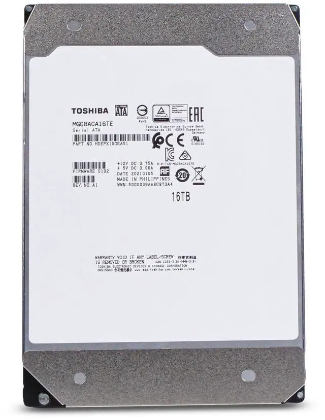 Alt view image 2 of 7 - Toshiba MG08 MG08ACA16TE 16TB 7.2K RPM 3.5" SATA 6Gb/s 512e Enterprise HDD