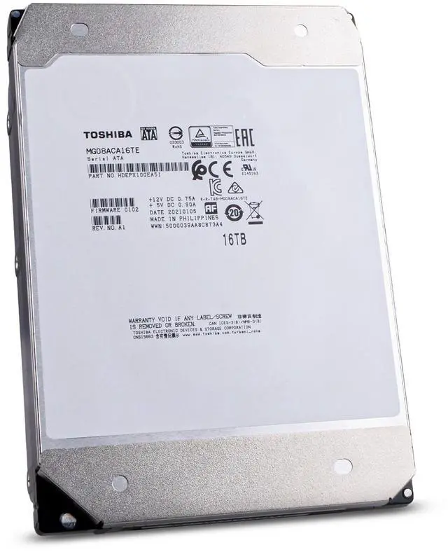 Alt view image 4 of 7 - Toshiba MG08 MG08ACA16TE 16TB 7.2K RPM 3.5" SATA 6Gb/s 512e Enterprise HDD