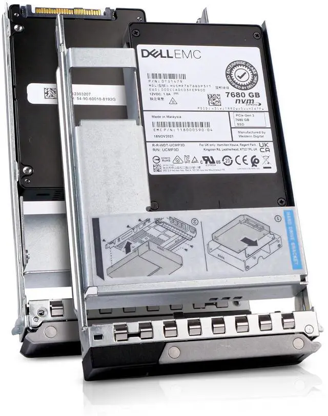 Main image of Dell 7.68TB PCIe Gen 3.0 x4 4GB/s MLC U.2 NVMe 3.5" SSD 118000590-04 Hybrid G16