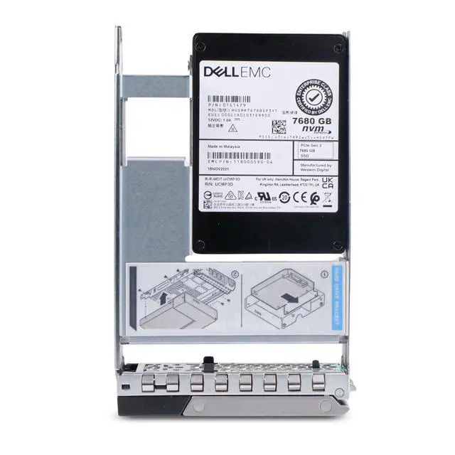 Alt view image 7 of 7 - Dell 7.68TB PCIe Gen 3.0 x4 4GB/s MLC U.2 NVMe 3.5" SSD 118000590-04 Hybrid G16