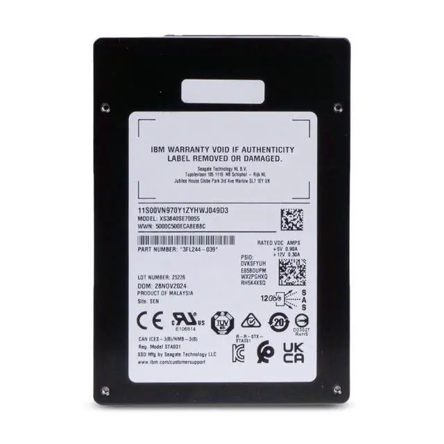 Alt view image 6 of 7 - (NOT FOR HOME PC!) Seagate Nytro 3350 XS3840SE70055 3.84TB 1 DWPD SAS 12Gb/s 3D eTLC 2.5in IBM SSD