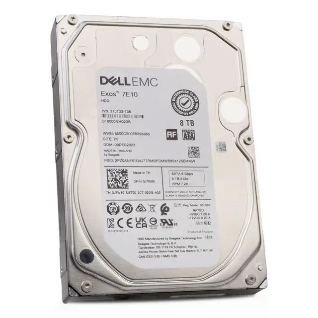 Alt view image 4 of 7 - Dell/Seagate Exos 7E10 8TB ST8000NM023B 7.2K RPM SATA 6Gb/s 512e 3.5" HDD