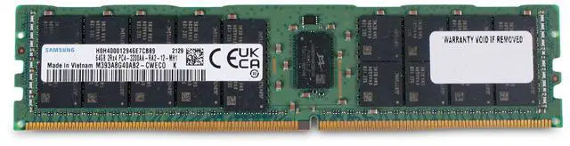 Alt view image 2 of 7 - Samsung 64GB DDR4 3200MHz M393A8G40AB2-CWECO 2Rx4 PC4-3200AA RDIMM Server RAM