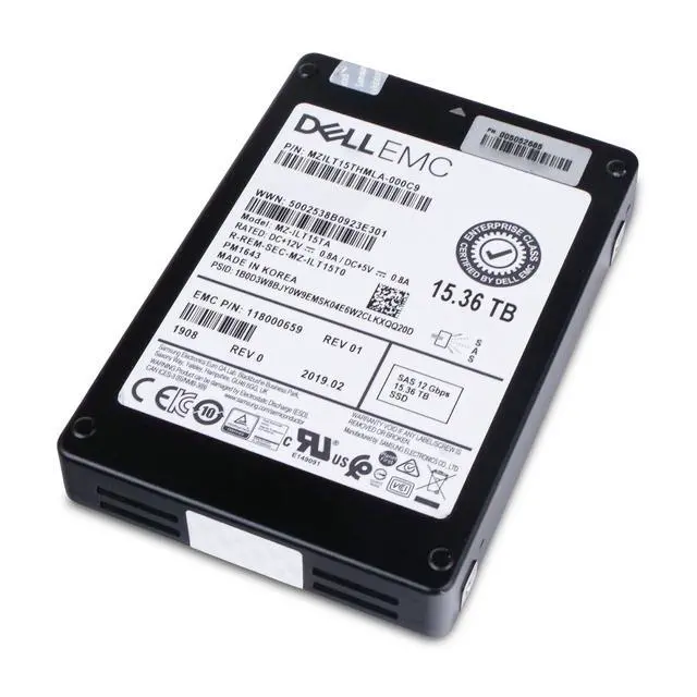 Alt view image 7 of 7 - (NOT FOR HOME PC!) Dell/Samsung PM1643 15.36TB MZILT15THMLA SAS 12Gb/s 3D TLC 1 DWPD 2.5" SSD