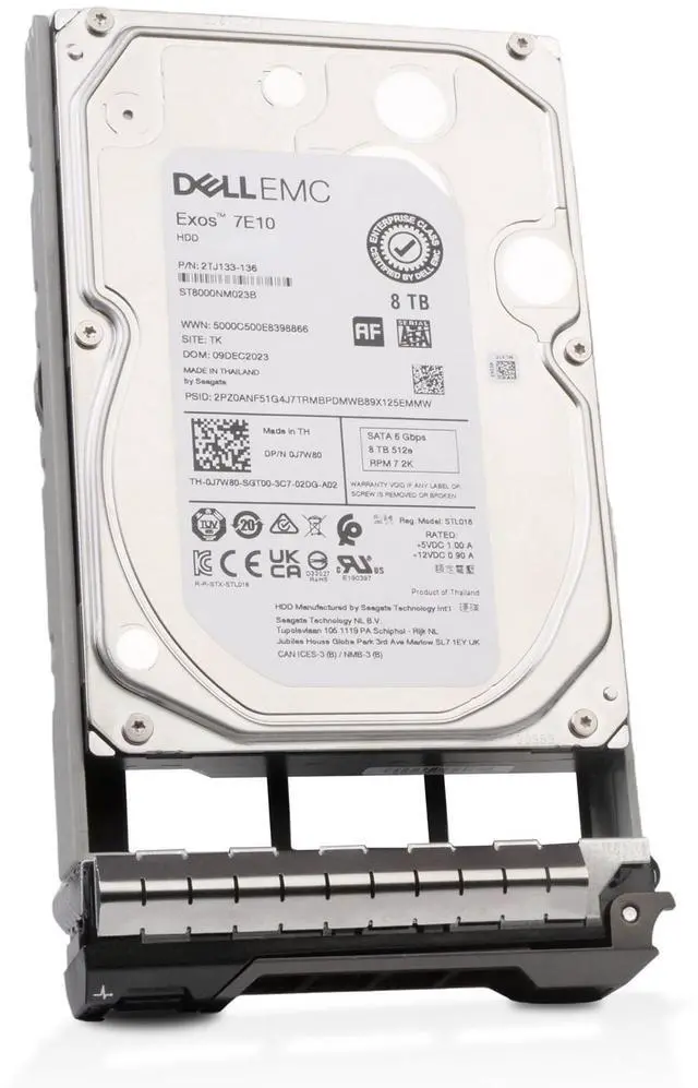 Alt view image 4 of 7 - Dell 8TB 7.2K RPM SATA 6Gb/s 512e 3.5" PowerEdge HDD T05HP G13