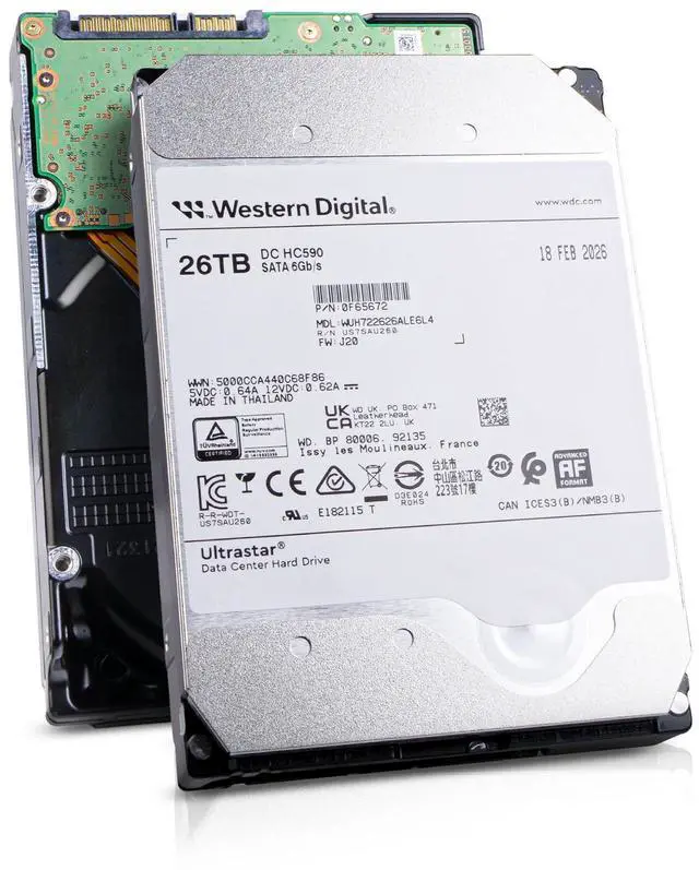 Main image of WD DC HC590 26TB WUH722626ALE6L4 0F65672 7.2K RPM SATA 6Gb/s 512e 3.5" HDD