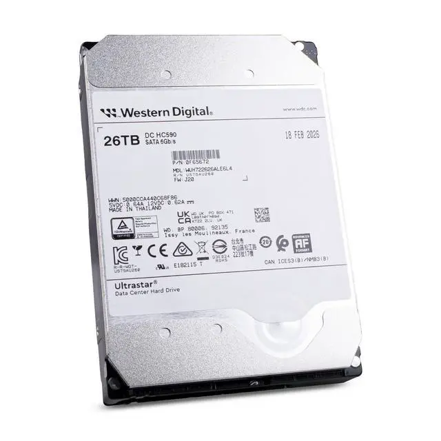 Alt view image 2 of 7 - WD DC HC590 26TB WUH722626ALE6L4 0F65672 7.2K RPM SATA 6Gb/s 512e 3.5" HDD