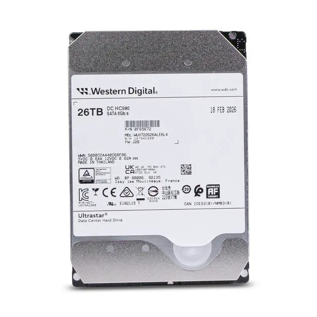 Alt view image 4 of 7 - WD DC HC590 26TB WUH722626ALE6L4 0F65672 7.2K RPM SATA 6Gb/s 512e 3.5" HDD