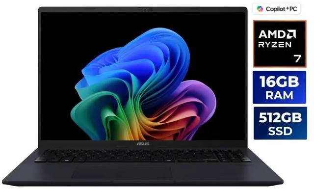 Main image of Asus VivoBook 16" WUXGA AMD Ryzen AI 7 350 2.0GHz 16GB RAM 512GB SSD W11H Laptop
