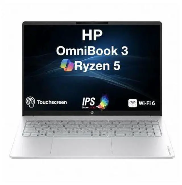 Main image of HP OmniBook 3 16.0" Touch WUXGA AMD Ryzen 5 40 2.80GHz 16GB RAM 256GB SSD W11H