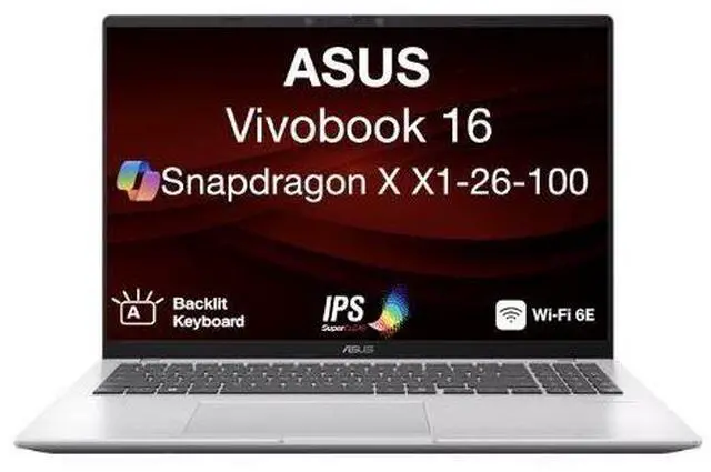 Main image of ASUS Vivobook 16 16.0" WUXGA Snapdragon X X1-26-100 3.00GHz 16GB RAM 1TB SSD