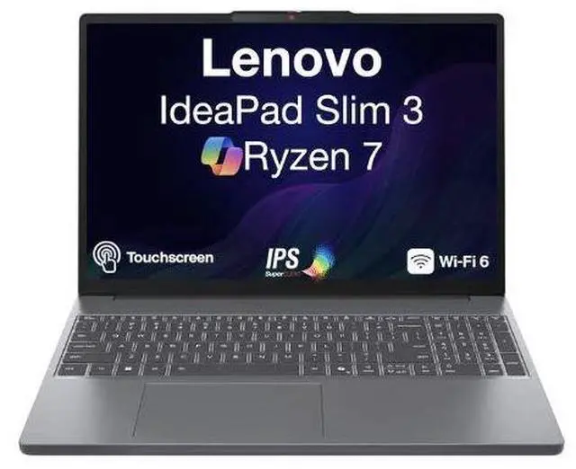 Main image of Lenovo IdeaPad Slim 3 15.3" AMD Core Ryzen 7 170 16GB DDR5 512GB SSD W11H