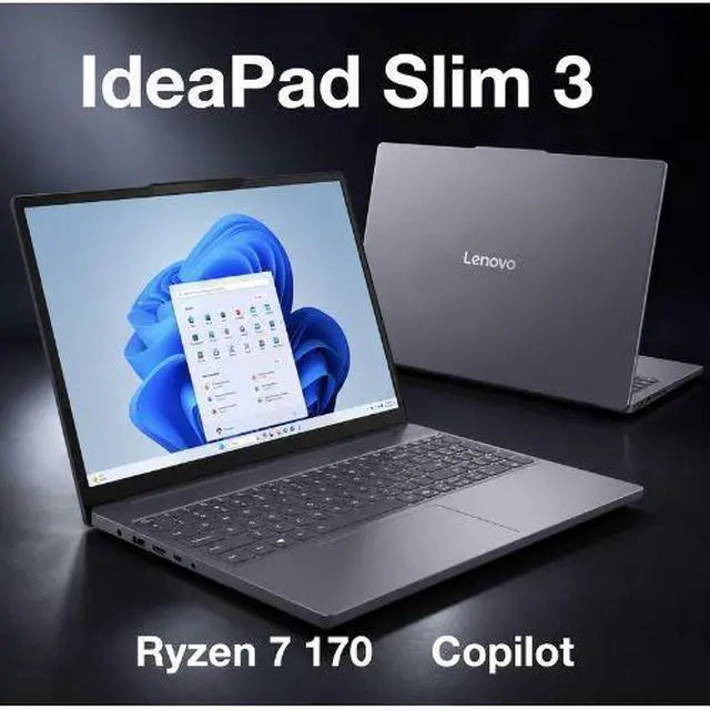 Alt view image 2 of 5 - Lenovo IdeaPad Slim 3 15.3" AMD Core Ryzen 7 170 16GB DDR5 512GB SSD W11H