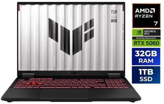 Main image of ASUS TUF Gaming A16 16 FHD+ WUXGA AMD Ryzen 7 260 16GB 512GB SSDRTX 5060 W11H