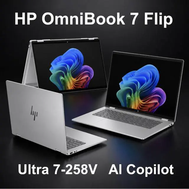 Alt view image 2 of 5 - HP OmniBook 7 Flip 16" WUXGA Touch Intel Ultra 7 258V 32GB 512GB SSD W11H Laptop