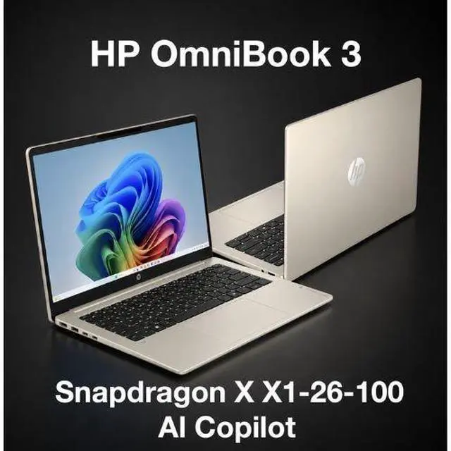 Alt view image 2 of 5 - HP OmniBook 3 AI PC 14.0" Touch WUXGA Snapdragon X X1-26-100 16GB RAM 512GB W11H