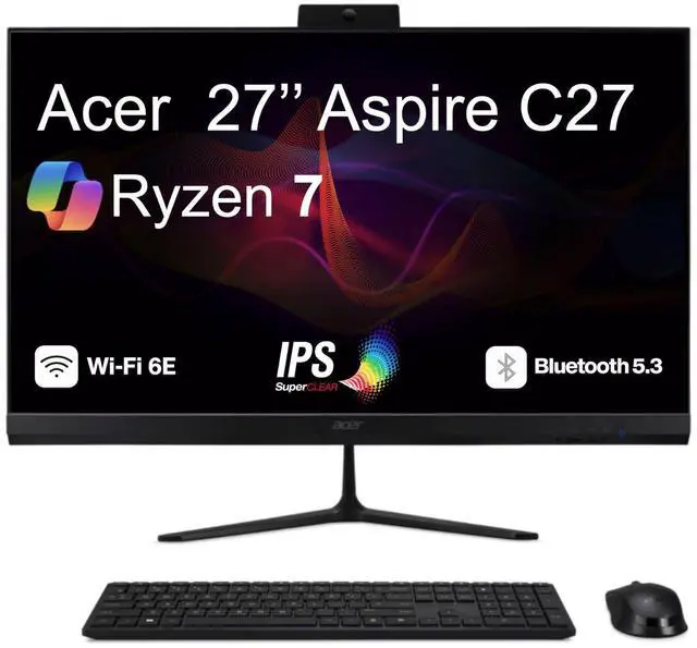 Main image of Acer Aspire C27 27" FHD AMD Ryzen 7 5825U 2.00GHz 8GB DDR4 512GB SSD W11H AIO