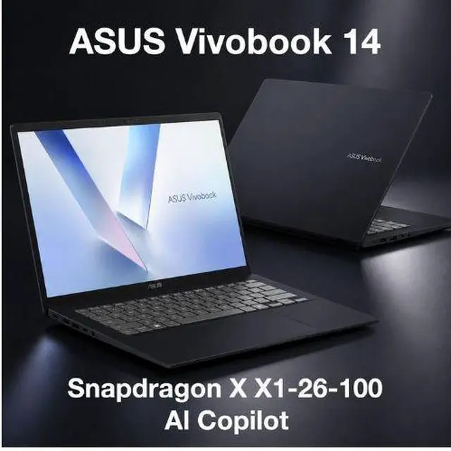 Alt view image 2 of 5 - ASUS Vivobook 14 14.0" WUXGA 3.00GHz Snapdragon X X1-26-100 16GB RAM 512GB W11H