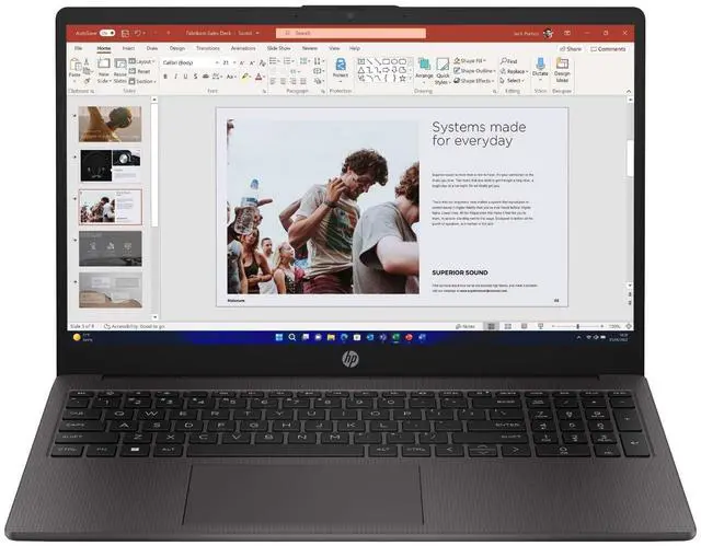 Alt view image 5 of 5 - HP 255R 15.6" FHD AMD Ryzen 7 7735U 2.7 GHz 16GB 512GB SSD FreeDos Laptop, Black