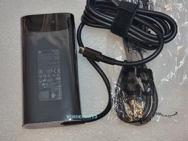 Alt view image 6 of 7 - Original HP 90W USB-C Power Adapter 904082-003, 904144-850 TPN-DA08 2LN85AA#ABA