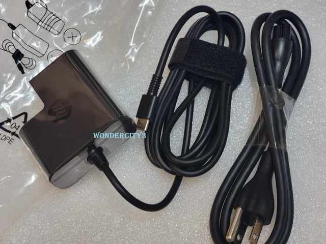 Alt view image 4 of 6 - 860066-003- Genuine HP 45W USB-C AC Adapter TPN- DA07 ADP-45VE BA 860210-850