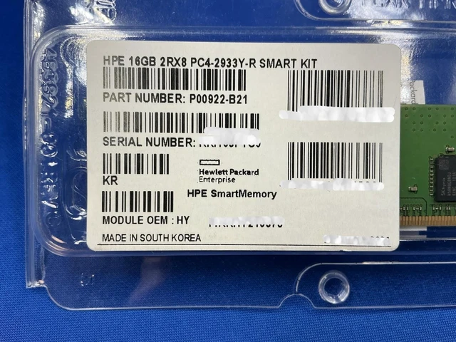 Alt view image 3 of 6 - F/S P03050-091 HPE 16GB 2Rx8 PC4-2933Y Smart Memory P00922-B21 P06188-001