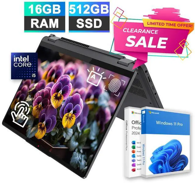Main image of Lenovo IdeaPad Flex 5 Laptop 14 Touch Backlit Intel i5 16GB RAM 512GB SSD Office