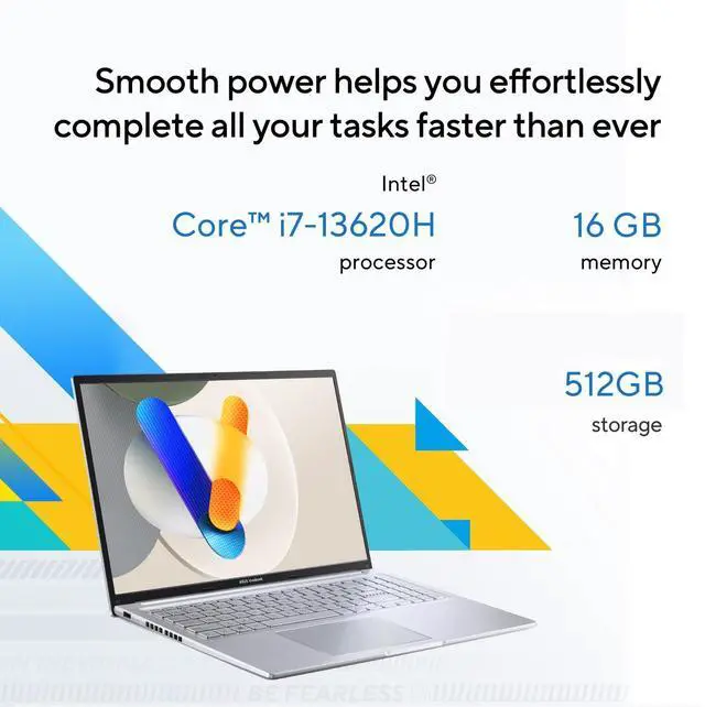 Alt view image 4 of 7 - 2026 ASUS Vivobook 16 Laptop 13th Gen Intel i7 16GB RAM+512GB SSD Backlit Office
