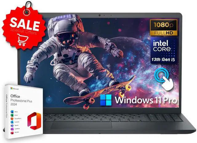 Main image of Dell Inspiron 15.6" Touch Laptop 10-Core Intel i5 12GB RAM 256GB SSD Office+Pro