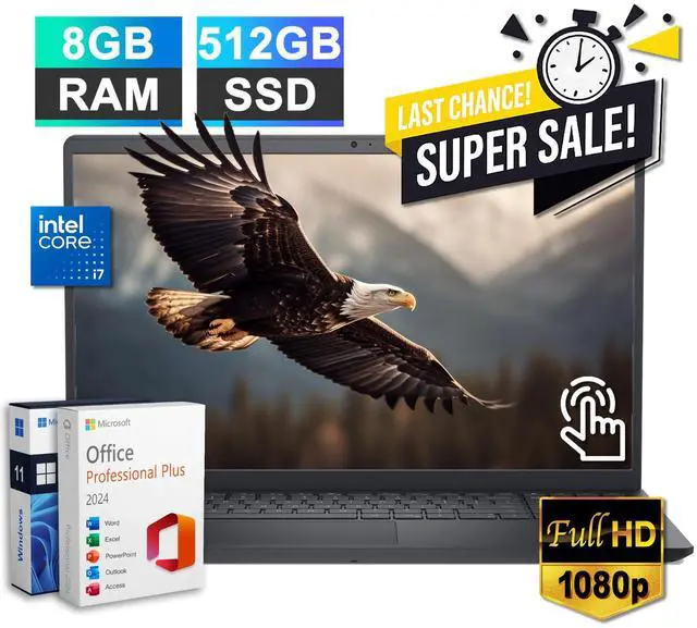 Main image of 2026 Dell Inspiron Laptop 15.6 Touch 13th Gen Intel i7 8GB RAM & 512GB SSD Pro