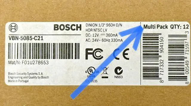 Main image of Lot of 12x Bosch VBN-5085-C21 AN 5000 960H Indoor WDR Box Analog Camera No Lens