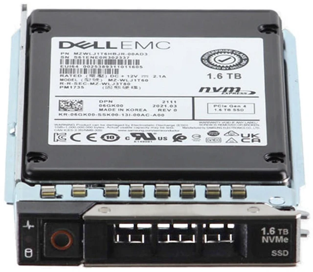 Alt view image 2 of 5 - 6GK00-CP1 Dell 1.6TB Enterprise NVMe Gen4 MU TLC 2.5 SSD PM1735 CPO
